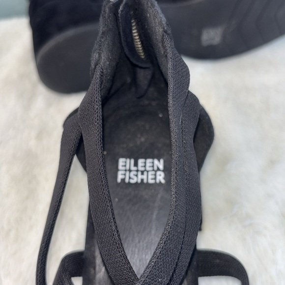 NWOT Eileen Fisher Black Suede Heels with Straps Size 7 - Picture 9 of 9